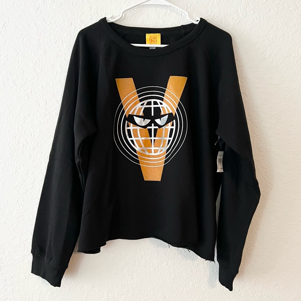 NWT Universal Studios Despicable Me VillainCon Black V Logo Sweatshirt Size XXL